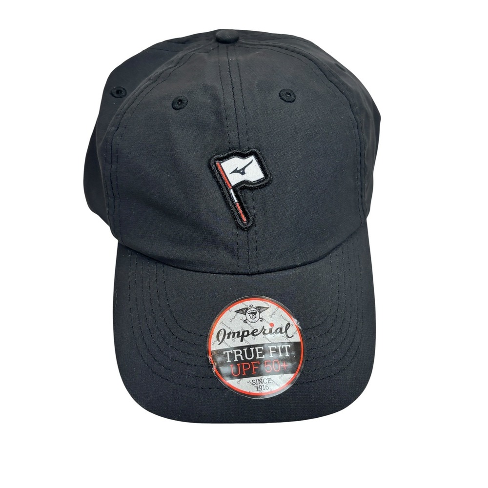 Mizuno Imperial True Fit Golf Hat Black UPF 50+ Performance Cap 260389.9090.10